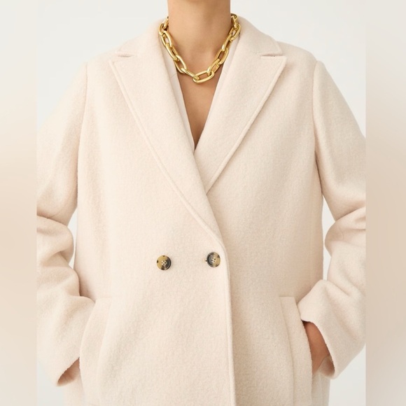 NWT JCrew Daphne Topcoat Coat Womens 10 Ivory Cream Italian Boiled Wool BM955 NE - Picture 3 of 3